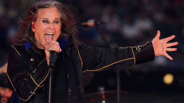 Musician Ozzy Osbourne performs during half-time of the NFL game between the Los Angeles Rams and the Buffalo Bills at SoFi Stadium on Sept. 8, 2022 in Inglewood, California. 